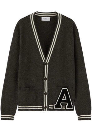 AMBUSH monogram-appliqué wool cardigan - Green