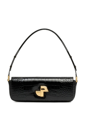 Patou Le Lock crocodile-embossed shoulder bag - Black