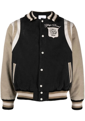 RHUDE logo-embroidered canvas bomber jacket - Black