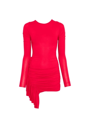 PNK ruched ruffled mini dress - Red