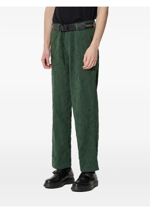 Corridor floral embroidered cotton trousers - Green