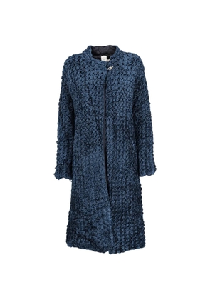 Gianfranco Ferré Pre-Owned velvet-finish coat - Blue