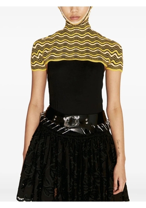 Isa Boulder wave-pattern knitted top - Yellow