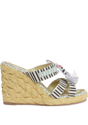 Christian Lacroix Pre-Owned 110mm striped sandals - White