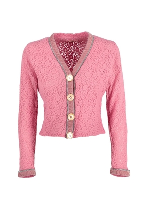 Voyage Et Cie floral-pattern cropped cardigan - Pink