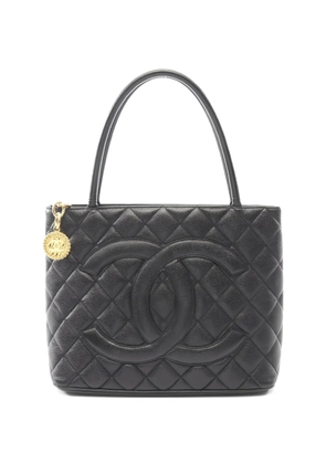 CHANEL Pre-Owned 2002 quilted leather tote bag - Black