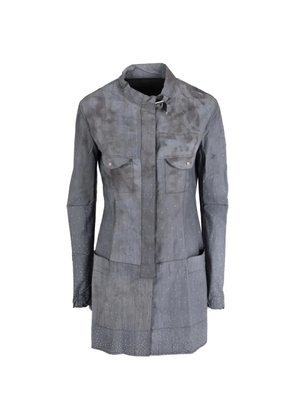 Fendi Pre-Owned stone-embellished coat - Grey