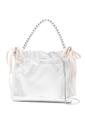 Jimmy Choo mini embellished drawstring tote bag - Silver
