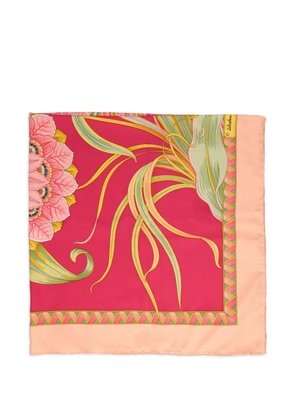 Ferragamo Pre-Owned floral-print silk foulard - Pink