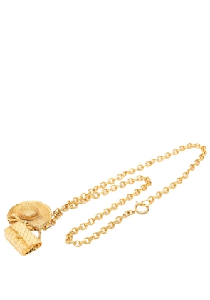 CHANEL Pre-Owned 1970-1980 Gold Plated Flap Bag and Hat Pendant Necklace costume necklace