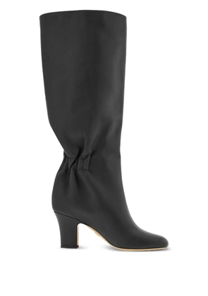 Ferragamo 70mm ruched leather boots - Black