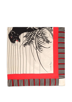 Mila Schon Vintage Black Panther foulard - White