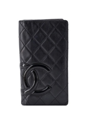CHANEL Pre-Owned Cambon Bifold Wallet Quilted Calfskin Long small wallets - Black