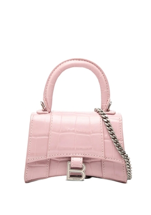 Balenciaga Pre-Owned 2010 Nano Croc Embossed Hourglass Top Handle Bag satchel - Pink