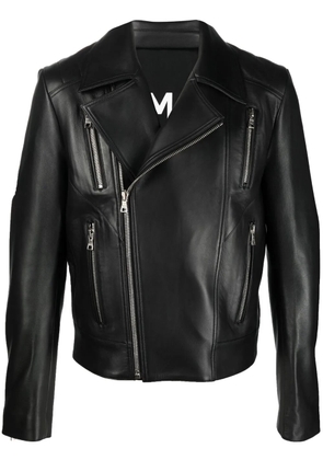 Balmain zip leather jacket - Black