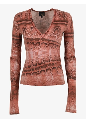 Just Cavalli python-print V-neck top - Pink