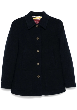 Gucci checked bouclé jacket - Blue