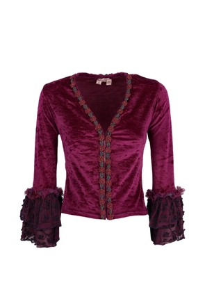 Voyage Et Cie velvet beaded top - Purple