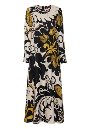 La DoubleJ graphic-print silk midi dress - White