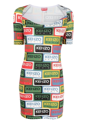 Kenzo logo-print minidress - Green