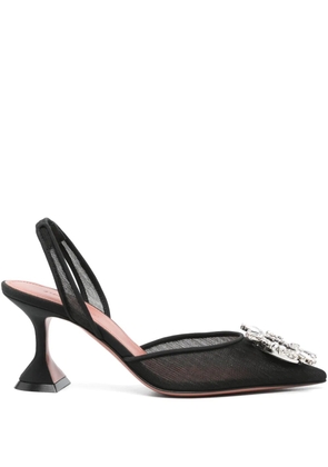 Amina Muaddi 75mm Begum Glass slingback pumps - Black