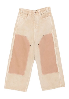 Balenciaga Ripped Off panelled cotton trousers - Neutrals