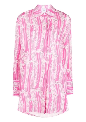 Patou abstract-print mini shirtdress - Pink