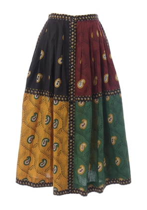 Souleiado patterned button midi skirt - Green