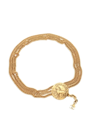 CHANEL Pre-Owned 1986-1988 coco-mark chain belt - Gold