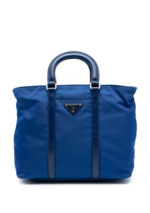 Prada Pre-Owned 2013-2025 Vitello Trimmed Tessuto satchel - Blue
