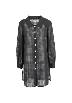 Fendi Pre-Owned check-pattern wool shirt - Black