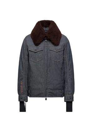 Moncler Grenoble Yunque shearling-collar jacket - Blue