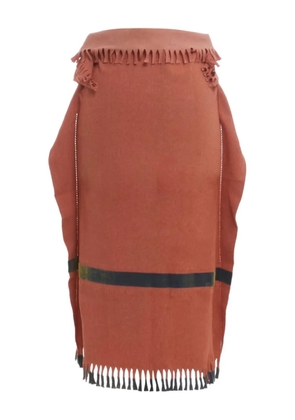 Issey Miyake Pre-Owned 2000s fringe-detailing dress - Orange