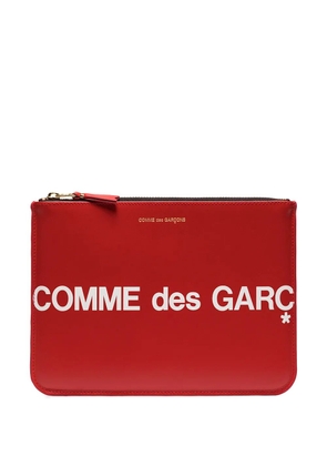 Comme Des Garçons Wallet logo-print leather pouch - Red