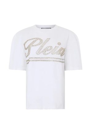 Philipp Plein logo-strass T-shirt - White