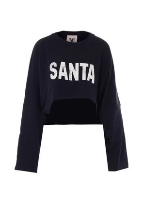 Aniye By Santa print crop sweatshirt - Black