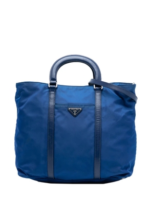 Prada Pre-Owned 2013-2025 Vitello Trimmed Tessuto satchel - Blue