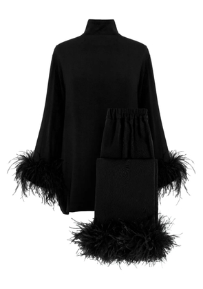 Sleeper feather-trim pyjama set - Black