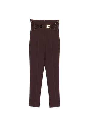 Elisabetta Franchi buckle-detail trousers - Brown