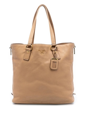 Prada Pre-Owned 2000-2026 Vitello Daino Side Zip Shopper tote bag - Brown