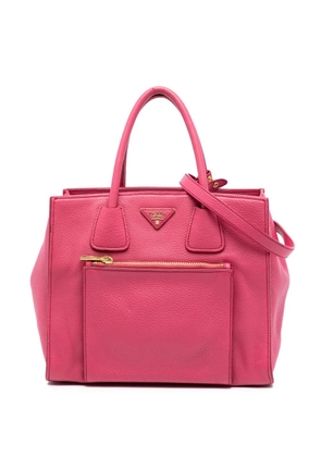 Prada Pre-Owned 2010-2025 Vitello Daino Front Pocket Open Convertible Tote satchel - Pink