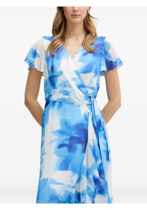 Joseph Ribkoff ruffle-detail printed midi dress - Blue