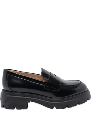 Stuart Weitzman penny-slot platform loafers - Black