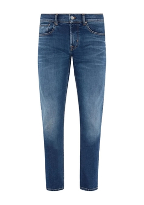 7 For All Mankind whiskering-effect jeans - Blue