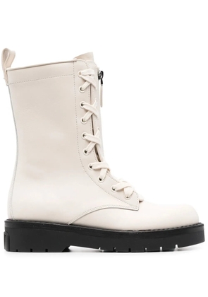 Valentino Garavani XCOMBAT leather boots - Neutrals