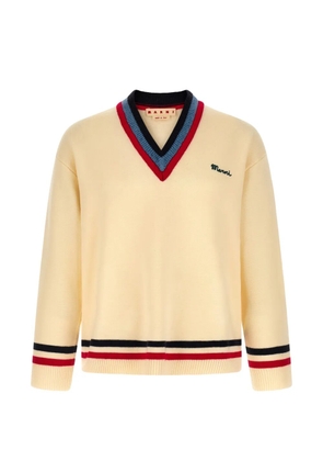 Marni embroidery V-neck sweater - Neutrals