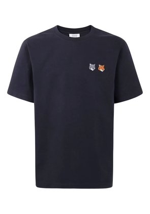 Maison Kitsuné Fox-head embroidered T-shirt - Black