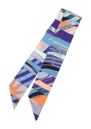 Hermès Pre-Owned 2000-2025 Astrologie Nouvelle Silk Twilly Scarf scarves - Blue