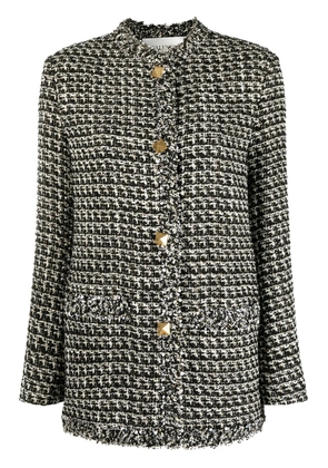 Valentino Garavani tweed sequin embellished jacket - Black