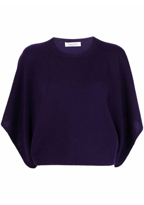 Valentino Garavani batwing-sleeve knitted top - Purple